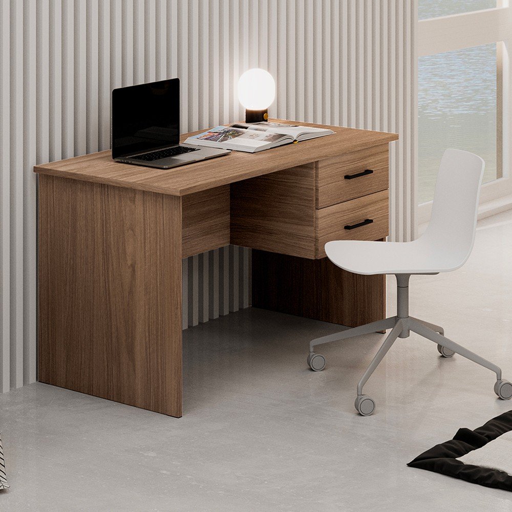 Scrivania due cassetti 119x64x75h cm noce naturale Tiffany
