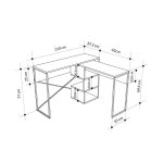 Scrivania espandibile Badau colore bianco e gambe in metallo nere 110x37.2x77 cm.