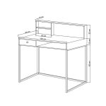 Scrivania rovere nero con cassetto Nasus