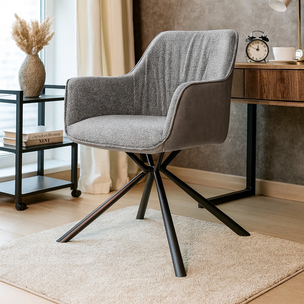 Sedia Aseat seduta colore grigio con retro colore tortora set 2 pezzi