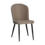 Sedia Barka in tessuto Anka 06 colore tortora con piedi neri set 4 pezzi