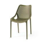 Sedia Bilros polipropilene verde oliva set 4 pezzi