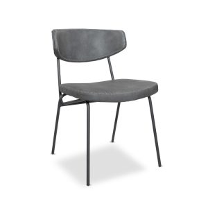 Sedia Callisto colore grigio vintage gambe metallo nero set 4 pezzi