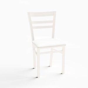 Sedia Cromica in legno bianco opaco set 2 pezzi