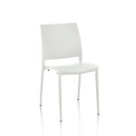 Sedia Curtis polipropilene bianca design ergonomico set 4 pezzi
