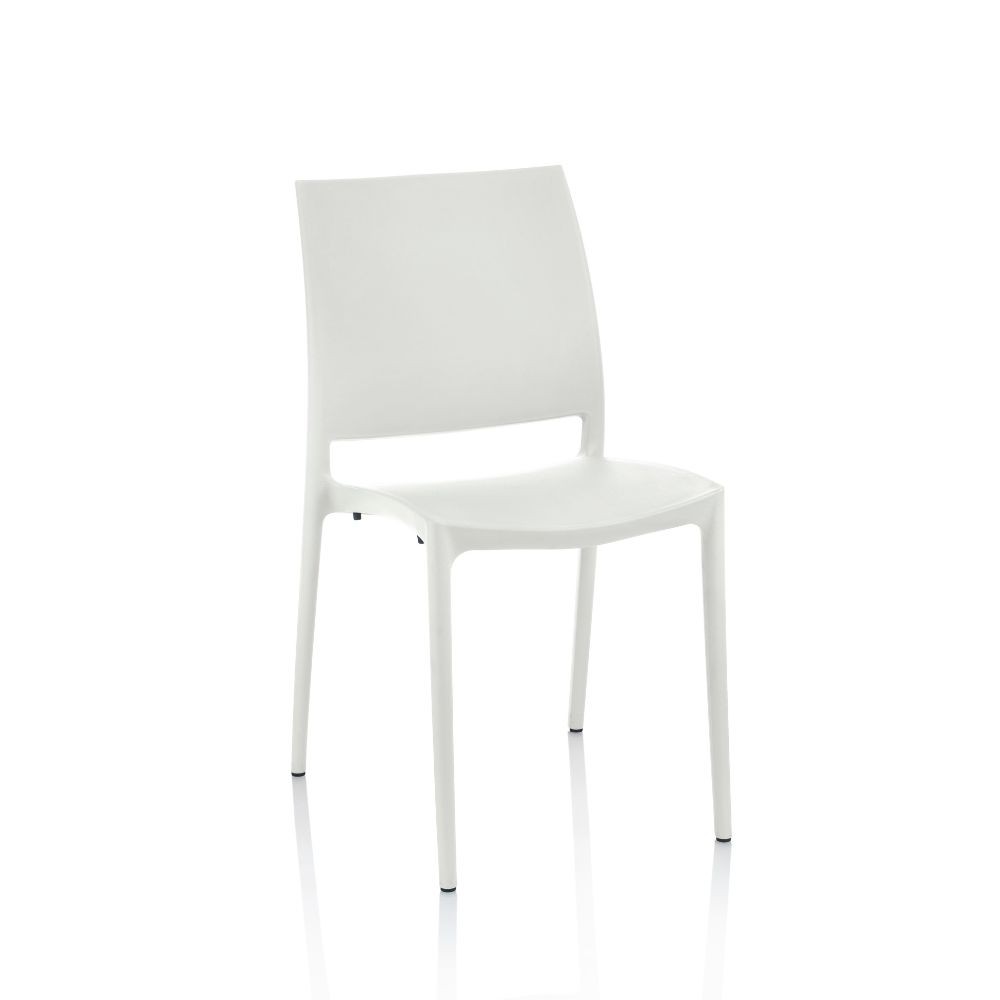 Sedia Curtis polipropilene bianca design ergonomico set 4 pezzi