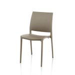 Sedia Curtis polipropilene tortora design ergonomico set 4 pezzi