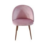 Sedia Despina in tessuto colore rosa e gambe in metallo oro rosa set 4 pezzi