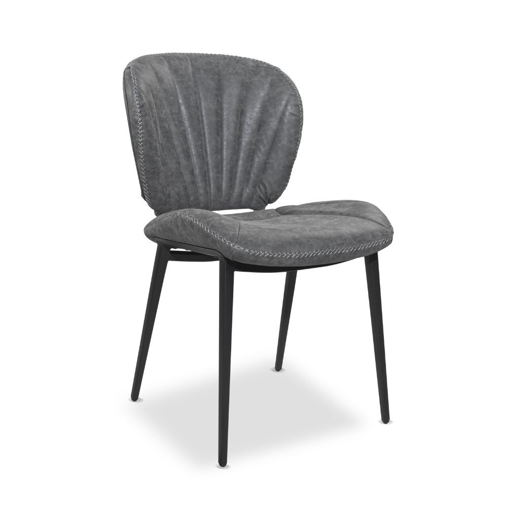 Sedia Elice colore grigio chiaro gambe in metallo colore nero set 2 pezzi