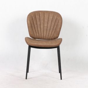 Sedia Elice colore tortora vintage gambe in metallo colore nero set 2 pezzi