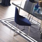 Sedia Enzio tessuto blu parliament set 2 pezzi