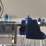 Sedia Enzio tessuto blu parliament set 2 pezzi