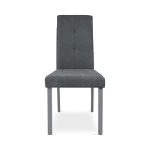 Sedia Eric in legno colore grigio con seduta in tessuto grigio set 2 pezzi