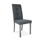 Sedia Eric in legno colore grigio con seduta in tessuto grigio set 2 pezzi