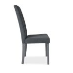Sedia Eric in legno colore grigio con seduta in tessuto grigio set 2 pezzi