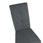 Sedia Eric in legno colore grigio con seduta in tessuto grigio set 2 pezzi