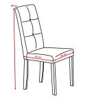 Sedia Eric in legno colore grigio con seduta in tessuto grigio set 2 pezzi