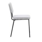 Sedia Juno in tessuto colore grigio chiaro e struttura in metallo nero set 4 pezzi