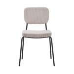 Sedia Juno in tessuto colore taupe e struttura in metallo nero set 4 pezzi