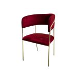 Sedia Key tessuto rosso scuro e struttura oro set 4 pezzi