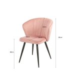 Sedia Krid tessuto grigio scuro e piedi metallo nero set 2 pezzi