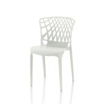 Sedia Logan polipropilene bianca schienale avvolgente traforato set 4 pezzi