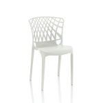 Sedia Logan polipropilene bianca schienale avvolgente traforato set 4 pezzi