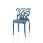 Sedia Logan polipropilene blu petrolio schienale avvolgente traforato set 4 pezzi