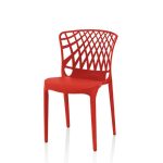 Sedia Logan polipropilene corallo schienale avvolgente traforato set 4 pezzi