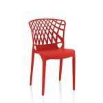 Sedia Logan polipropilene corallo schienale avvolgente traforato set 4 pezzi