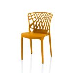 Sedia Logan polipropilene giallo senape schienale avvolgente traforato set 4 pezzi