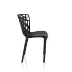 Sedia Logan polipropilene nera schienale avvolgente traforato set 4 pezzi