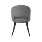 Sedia Lunetta imbottita in tessuto grigio con gambe nere set 2 pezzi