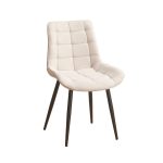 Sedia Mika con seduta in tessuto KSR 2 beige e struttura in metallo nero set 4 pezzi