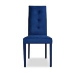 Sedia Montecarlo 3 bottoni in velluto blu e struttura in tinta set 2 pezzi