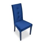 Sedia Montecarlo 3 bottoni in velluto blu e struttura in tinta set 2 pezzi