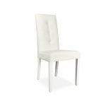 Sedia Montecarlo 3 bottoni tessuto bianco e decoro floreale set 2 pezzi