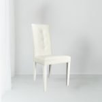 Sedia Montecarlo 3 bottoni tessuto bianco e decoro floreale set 2 pezzi