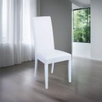 Sedia Nancy in ecopelle bianca set 2 pezzi