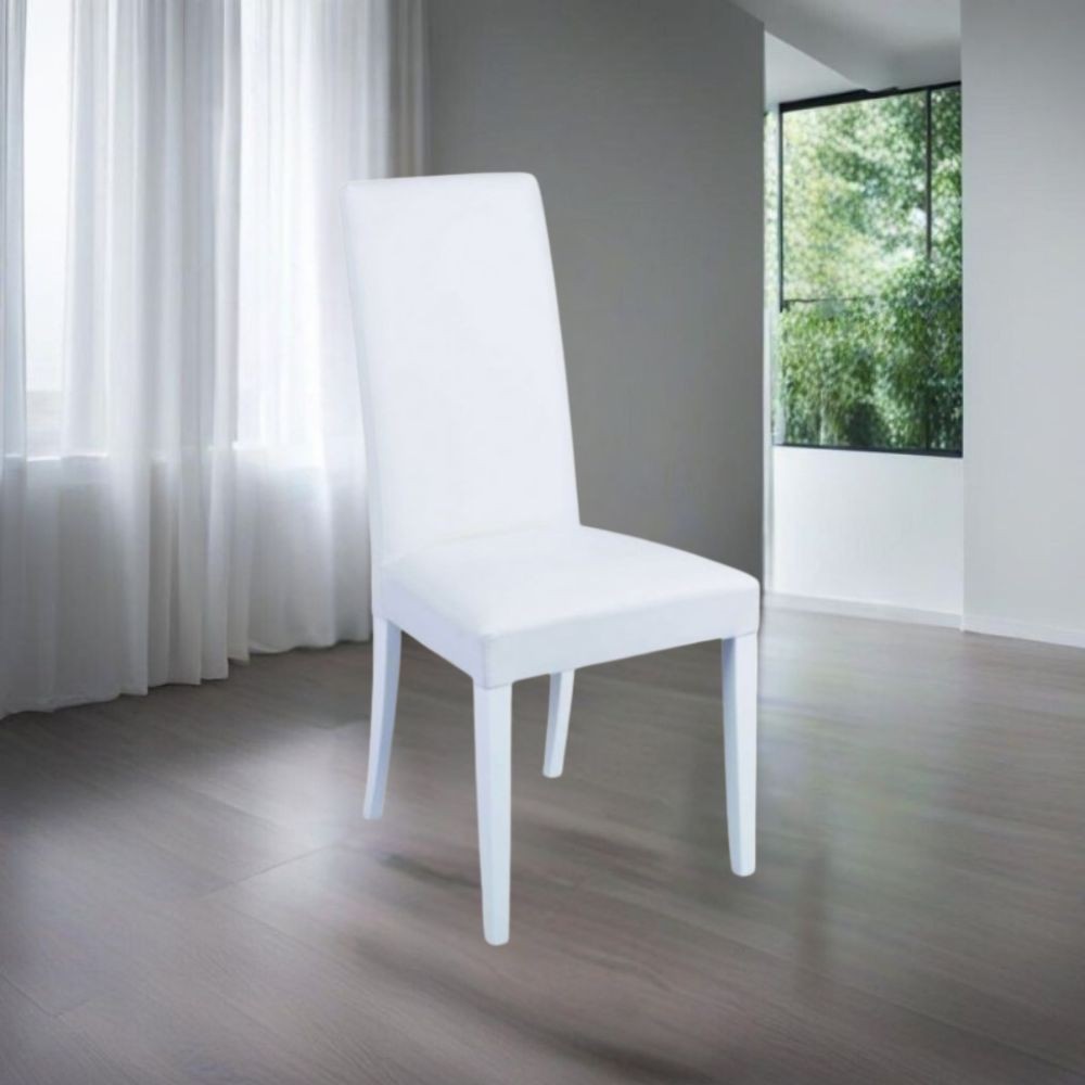 Sedia Nancy in ecopelle bianca set 2 pezzi