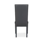 Sedia Nancy in ecopelle piombo con gambe in tinta