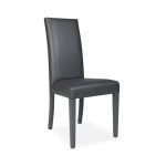 Sedia Nancy in ecopelle piombo con gambe in tinta