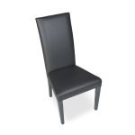 Sedia Nancy in ecopelle piombo con gambe in tinta