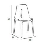 Sedia Oblong polipropilene rosso mattone set 4 pezzi