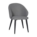 Sedia Patya in tessuto Nordic 16 grigio cenere e gambe nere set 2 pezzi