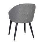 Sedia Patya in tessuto Nordic 16 grigio cenere e gambe nere set 2 pezzi