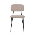 Sedia Shen in vellutino colore taupe e struttura in metallo nero set 4 pezzi