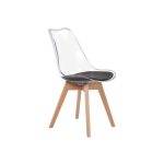 Sedia Tebe in PET trasparente e gambe in legno set 4 pezzi
