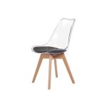Sedia Tebe in PET trasparente e gambe in legno set 4 pezzi