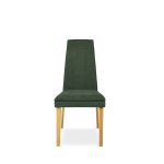 Sedia Tim in legno colore rovere e seduta in tessuto verde set 2 pezzi